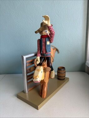 2003 Nutcracker Village Rodeo Cowboy Riding Bull Figurine